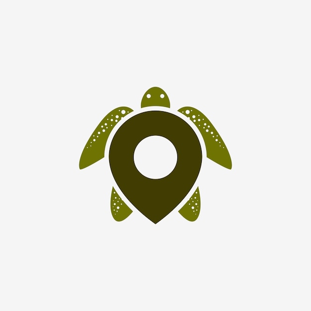 Vector turtle location logo dit logo heeft de betekenis van wijsheid, duurzaamheid, nederigheid en een lang leven