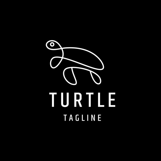 カメのロゴデザインのアイコンテンプレート