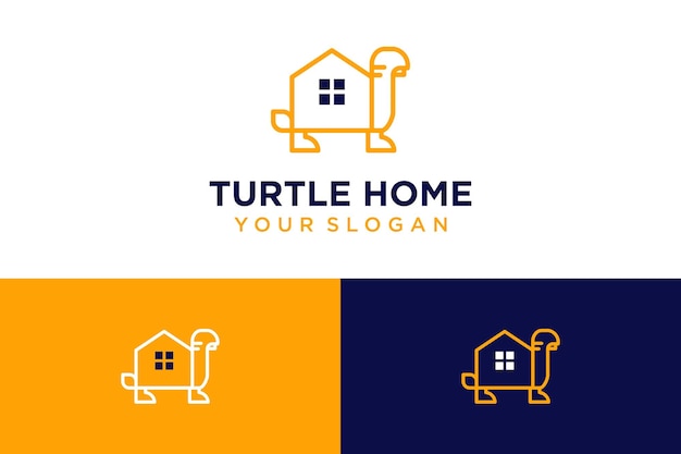 Turtle logo design with home and shell