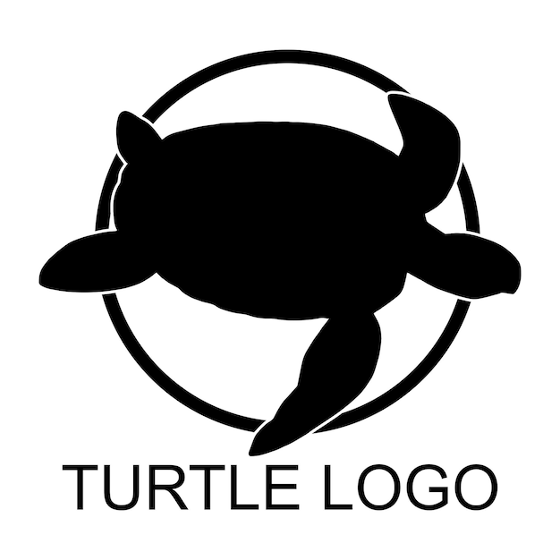 Векторная иллюстрация черного логотипа черепахи