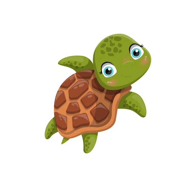 Vector turtle looking forward