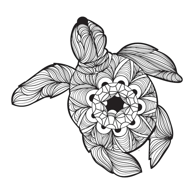 Vector turtle mandala vector illustration