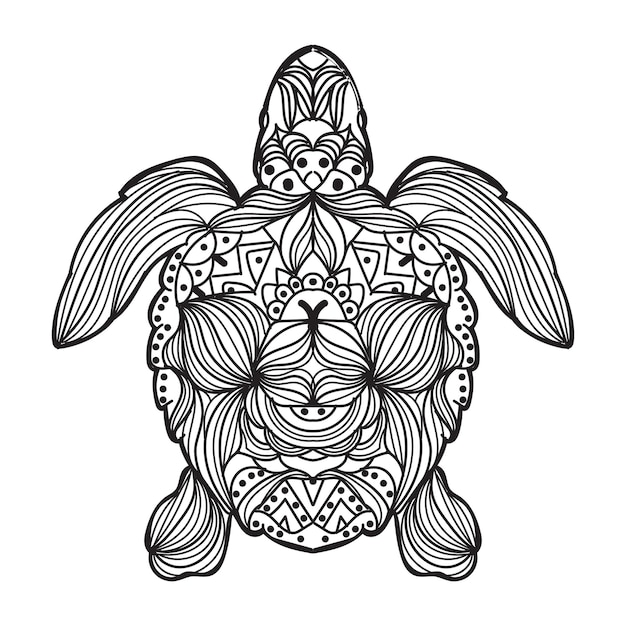 Turtle mandala vector illustration