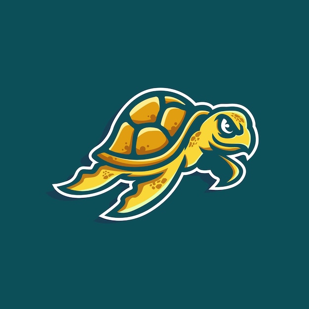 Vettore disegno del logo del personaggio della mascotte della tartaruga