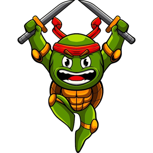 Turtle mascot illustration with premium quality stock vector