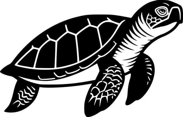 Vector turtle minimalist and flat logo vector illustration