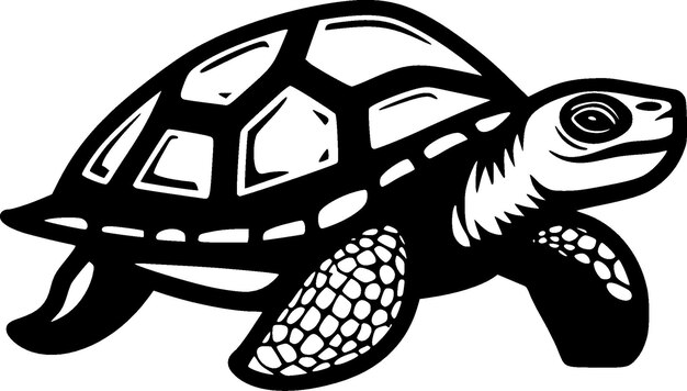 Vector turtle minimalist and simple silhouette vector illustration