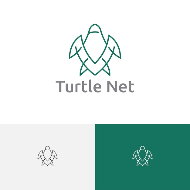 Turtle Net Animal Business Technology Monoline Logo