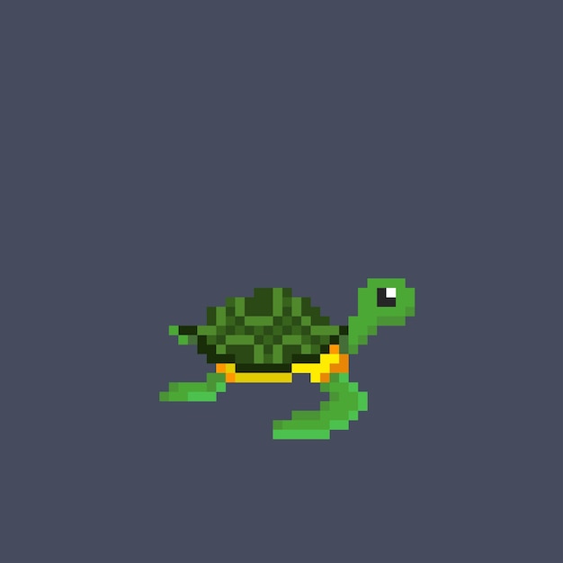 turtle in pixel style