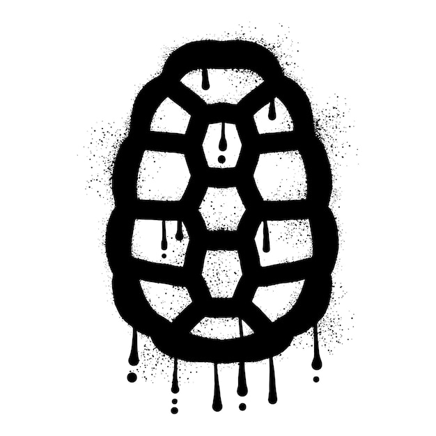 Turtle shell graffiti with black spray paint