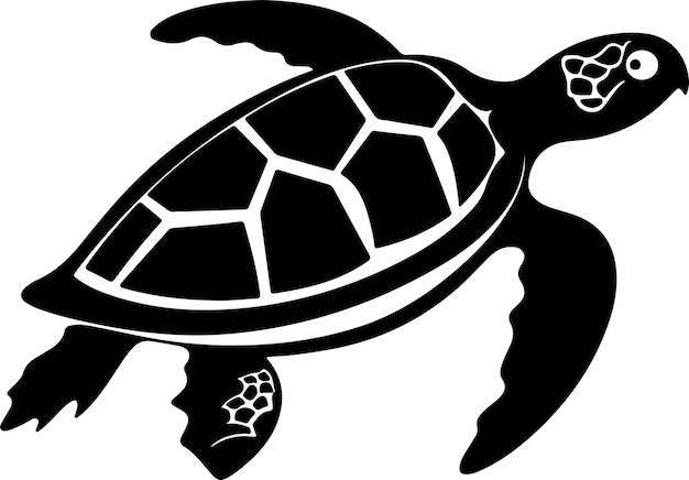 Turtle silhouette vector illustration white background