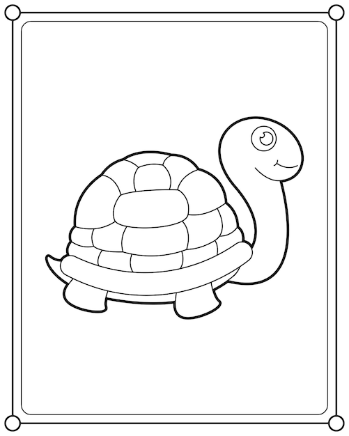 Vector turtle suitable for children's coloring page vector illustration