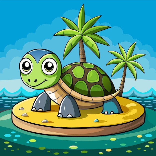 Vector turtle terrapin ocean hand drawn flat stylish mascot cartoon character drawing sticker icon concept