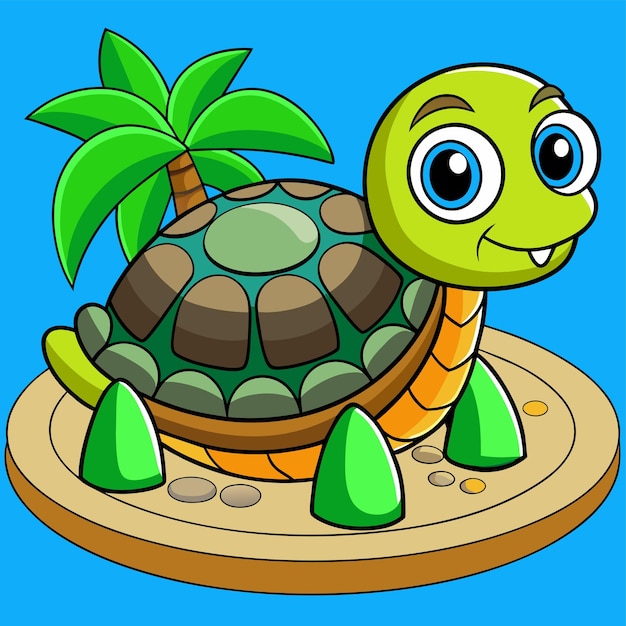 Turtle terrapin ocean hand drawn flat stylish mascot cartoon character drawing sticker icon concept