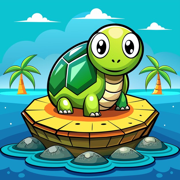 Vector turtle terrapin ocean hand drawn flat stylish mascot cartoon character drawing sticker icon concept