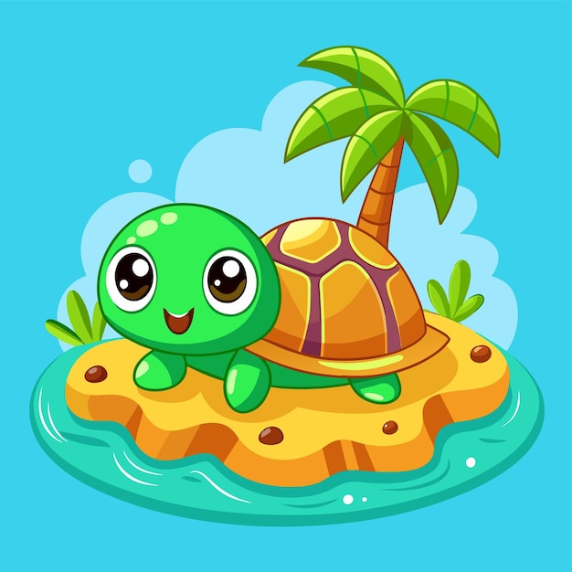 Vector turtle terrapin ocean hand drawn flat stylish mascot cartoon character drawing sticker icon concept