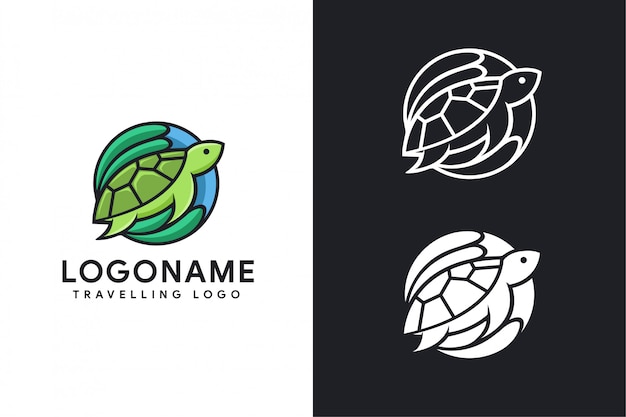 Turtle travelling logo and business card