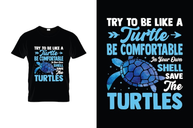 Turtle Tshirt Design or Turtle poster Design or Turtle illustration