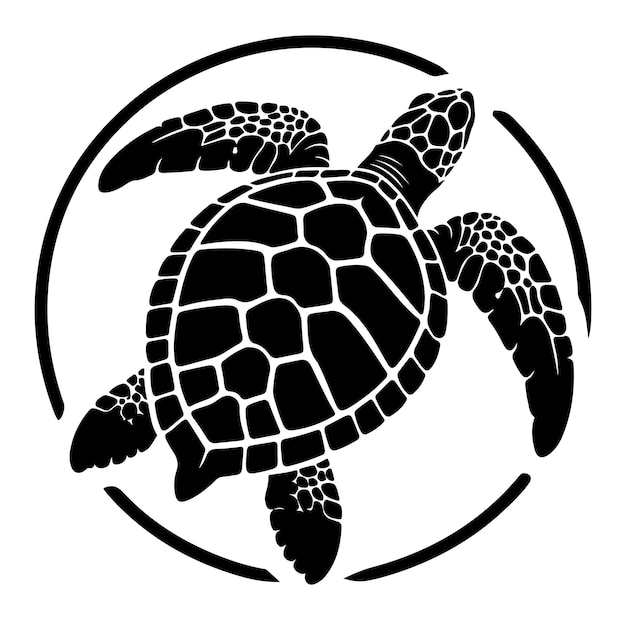 Vettore illustrazione della silhouette vettoriale della tartaruga