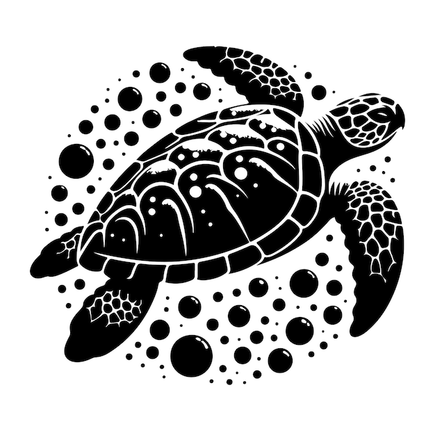 Vector turtle vector silhouette illustration