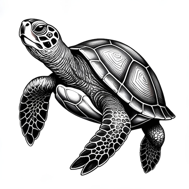 Vector turtle vector tattoo black and white turtle silhouette vector tattoo illustration