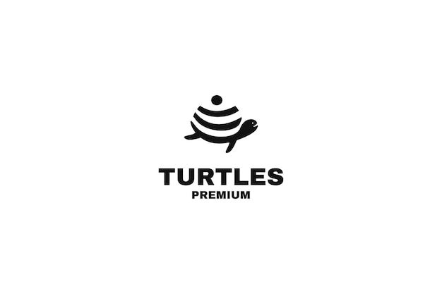 Turtle with wifi internet logo design vector graphic symbol icon illustration creative idea Premium