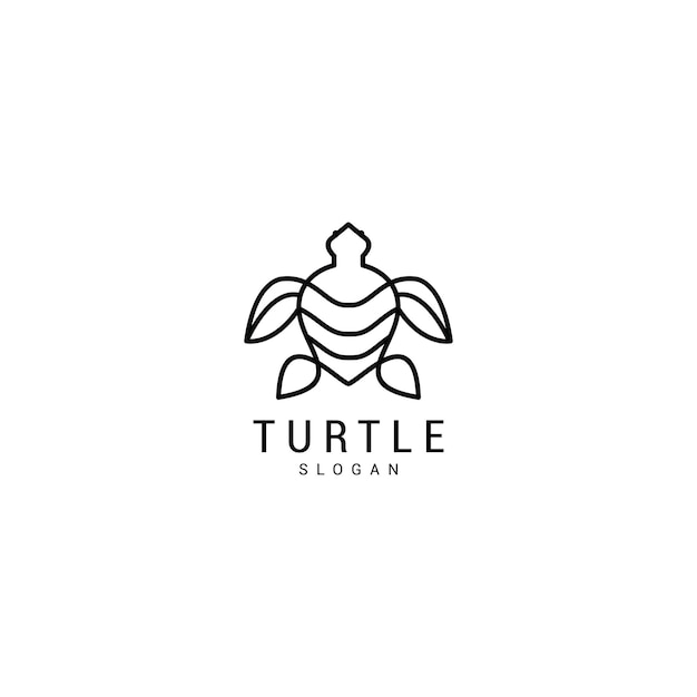 Turtles logo line art icon vector template Premium Vector