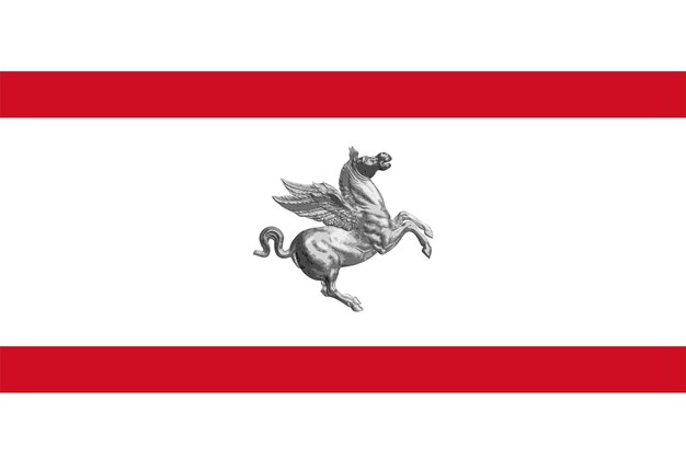 Векторная иллюстрация региона флага Тосканы в Италии