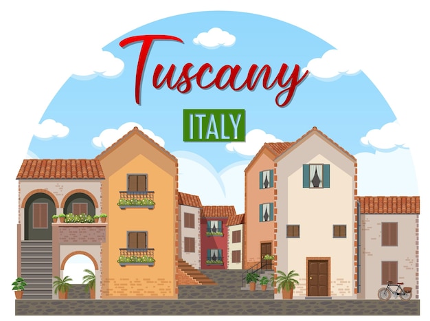 Vector tuscany italy landmark logo banner