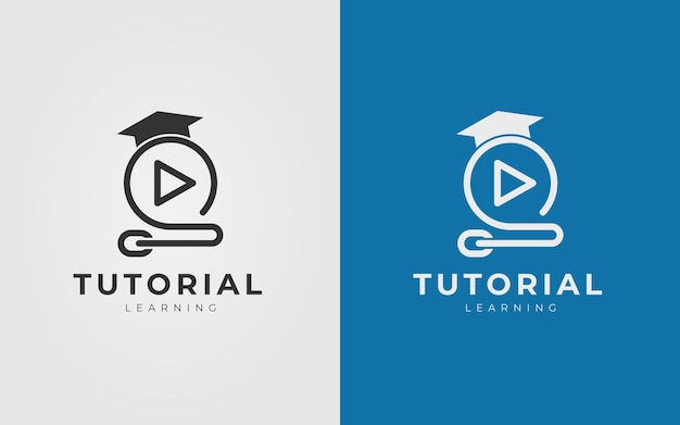 Design del logo per l'educazione del tutorial per la lezione video di apprendimento del tutorial online