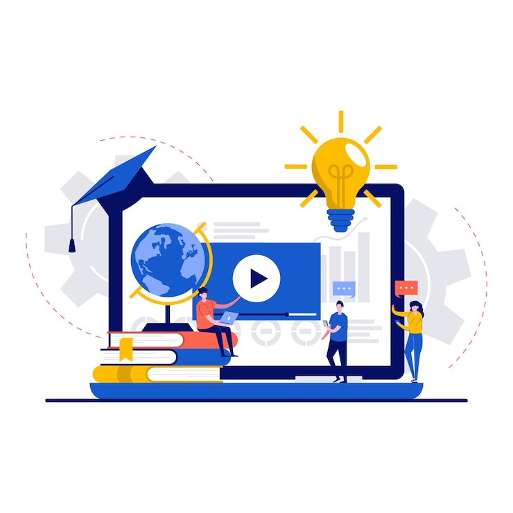 Vector tutorial podcast concept met karakter