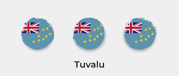 Tuvalu vlag grunge bubbels pictogram vectorillustratie