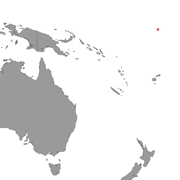 Vector tuvalu on world map vector illustration