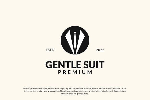 Design del logo del vestito delicato da smoking