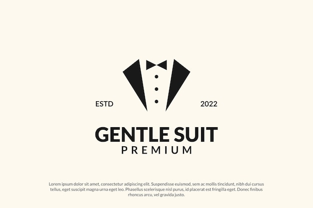 Design del logo del vestito delicato da smoking