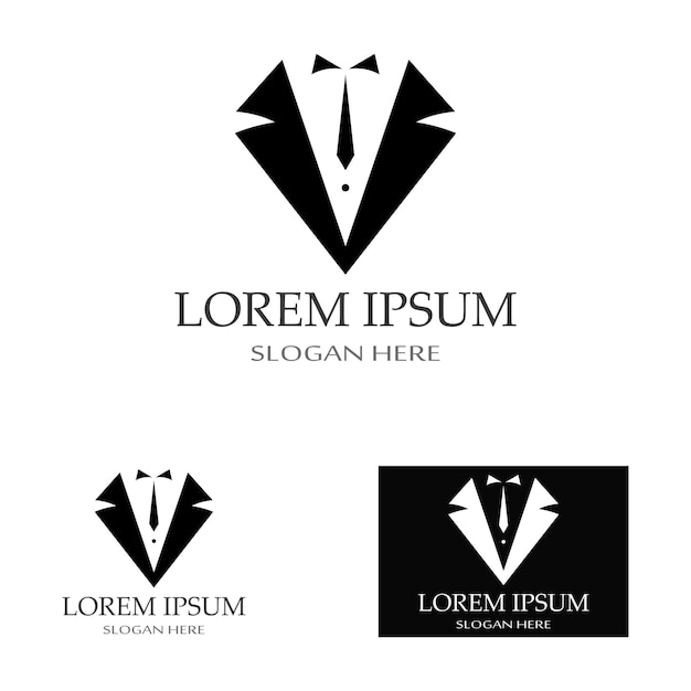 Tuxedo icon and logo for menswear design template and vector illustration