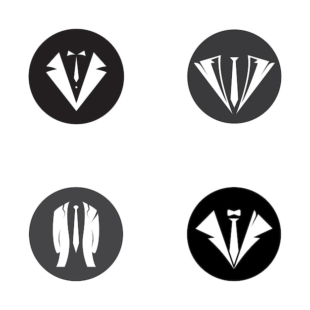 Tuxedo icon and logo for menswear design template and vector illustration