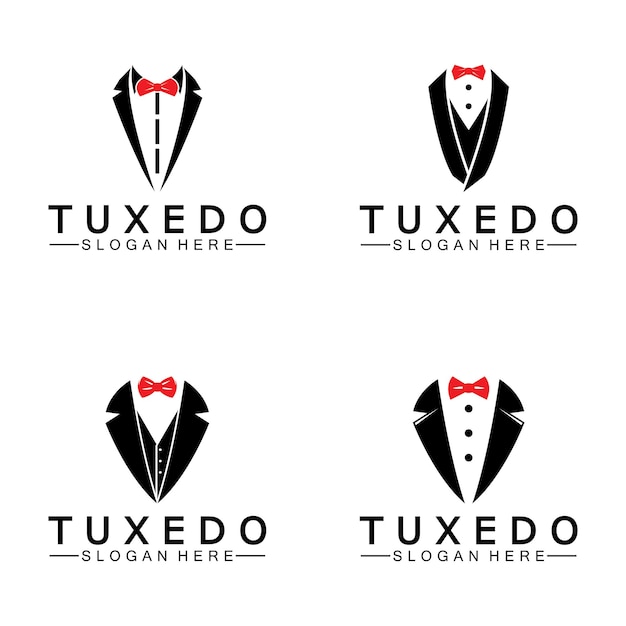 Tuxedo Logo sjabloon vector pictogram illustratie ontwerp