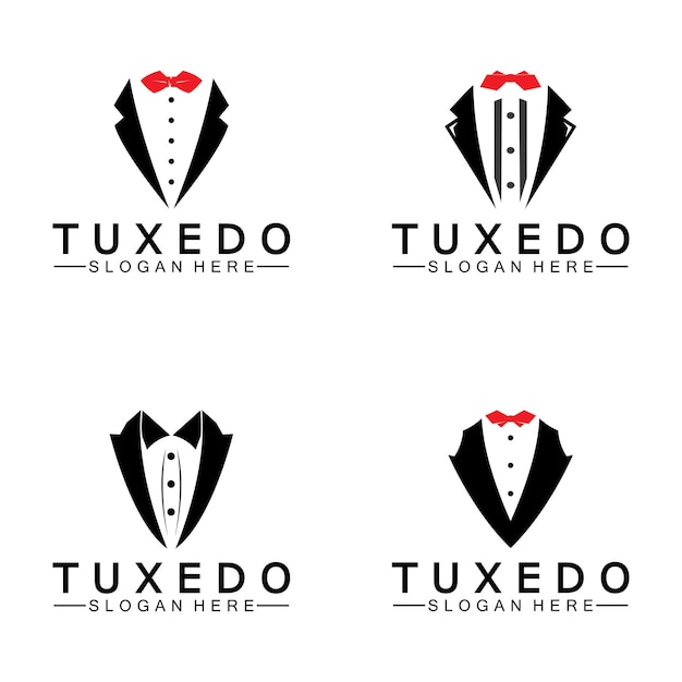 Tuxedo Logo sjabloon vector pictogram illustratie ontwerp