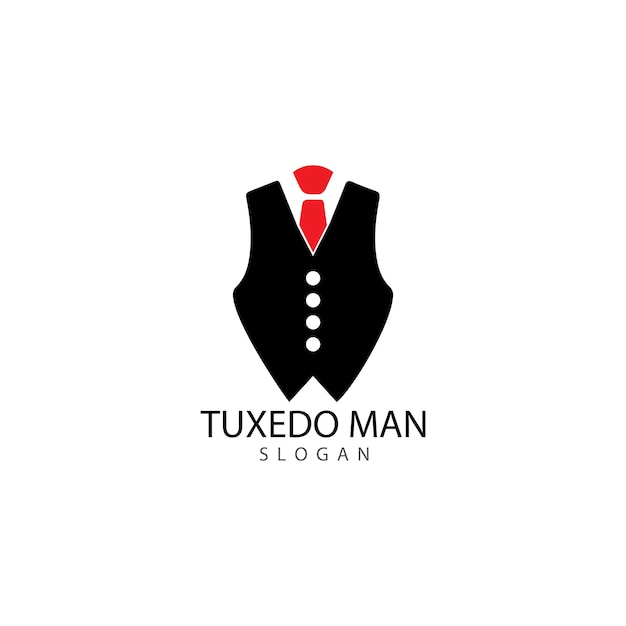 Tuxedo man logo design vector template