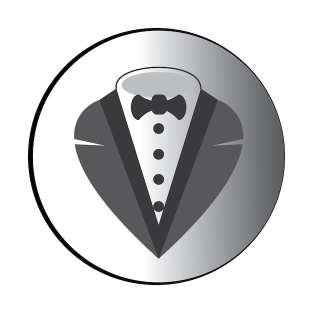 Tuxedo pictogram logo vector ontwerpsjabloon