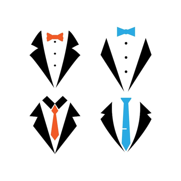 Tuxedo suit icon set design template