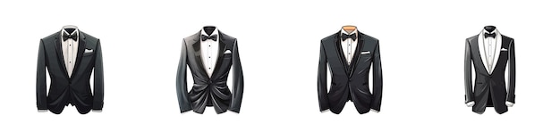 Vector tuxedo wedding set vector illustration