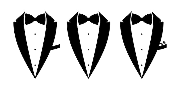 Vector tuxedo with bow tie tux grooms suit wedding party