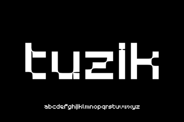 TUZIK FONT VECTOR DISPLAY LOWERCASE FUTURISTIC MODERN EDITABLE