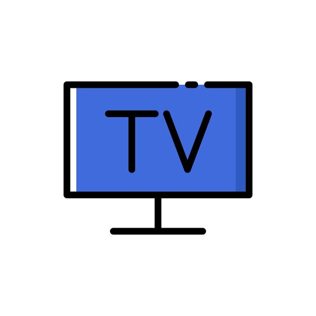Телевизионная векторная иллюстрация в плоском стиле телевизионная линия яркая цветная иконка