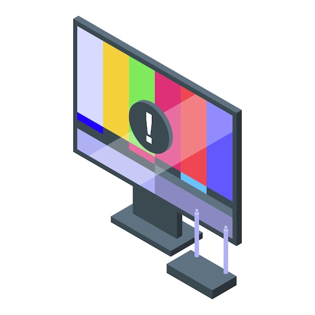 Vector tv-foutpictogram isometrische vector verbinding verbroken servicefout