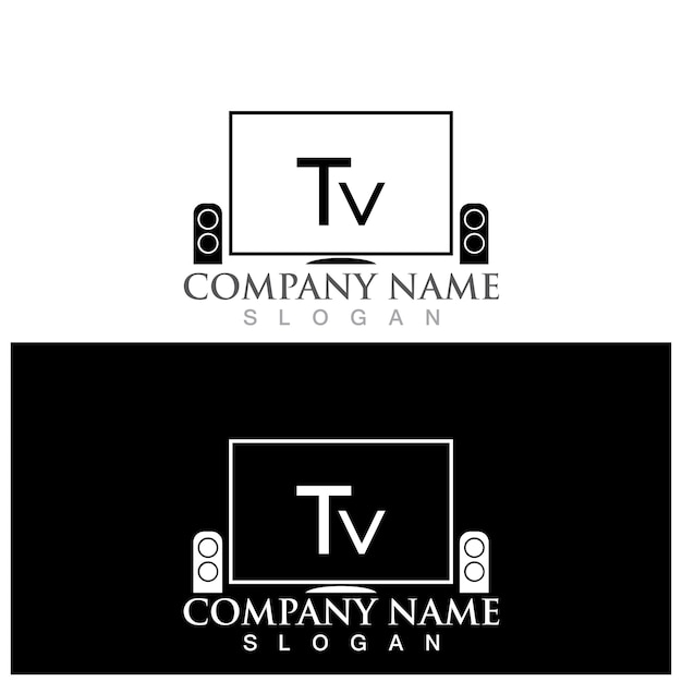 Tv icon logo and vector ilustration