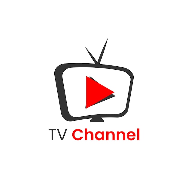 TV-kanaal knop logo vector ontwerpsjabloon