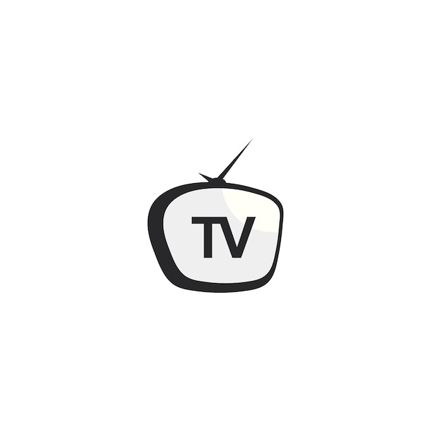 TV logo design flat icon illustration